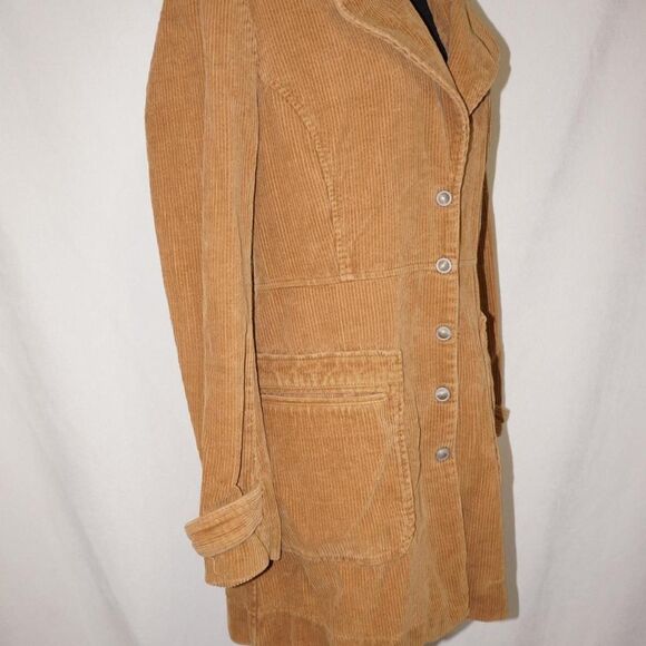 Corduroy Free People Button Up Jacket with a Removable Fur Collar - Picture 6 of 11